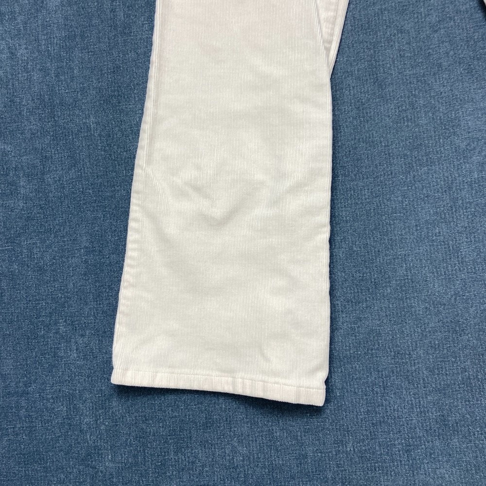 St. John's Bay Stretch Bootcut Corduroy Pants Womens 4 White Cotton Mid Rise - Picture 2 of 16
